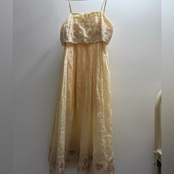 Alice McCall Boho Embroidered Midi Dress Cream Resort Cottagecore Size 6 - Picture 3 of 4